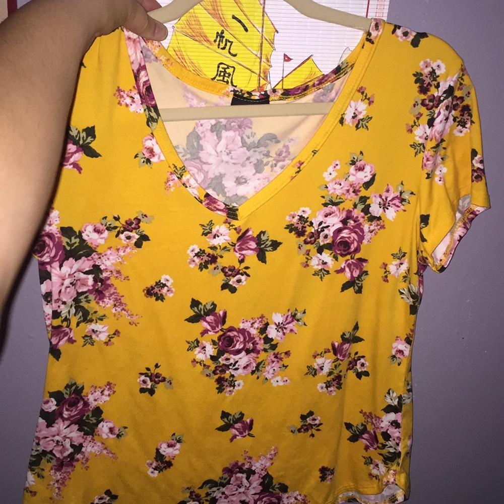 Yellow floral shirt
